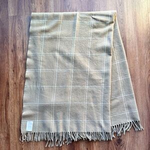 SOMMA 1867 Italy Wool Cashmere Blend Throw Fringe Tassel Soft Knit